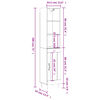 vidaXL Hoge kast 34,5x34x180 cm bewerkt hout gerookt eikenkleurig