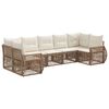 vidaXL Tuinbankenset 7 st 7-Aantal zitplaatsen Beige en Cr&egrave;me Wit