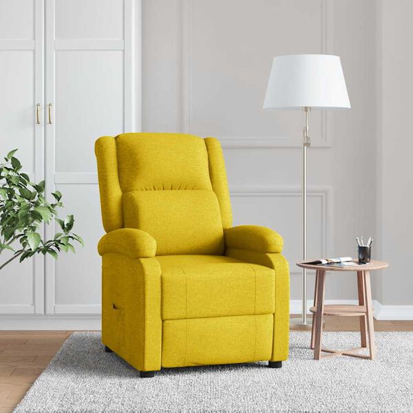 vidaXL Fauteuil verstelbaar stof geel