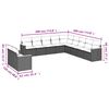 vidaXL 11-delige Loungeset met kussens poly rattan grijs