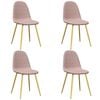vidaXL Eetkamerstoelen 4 st fluweel roze