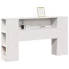 vidaXL Hoofdbord met opbergruimte 140 cm massief grenenhout wit