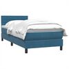 vidaXL Boxspring met matras fluweel donkerblauw 100x220 cm