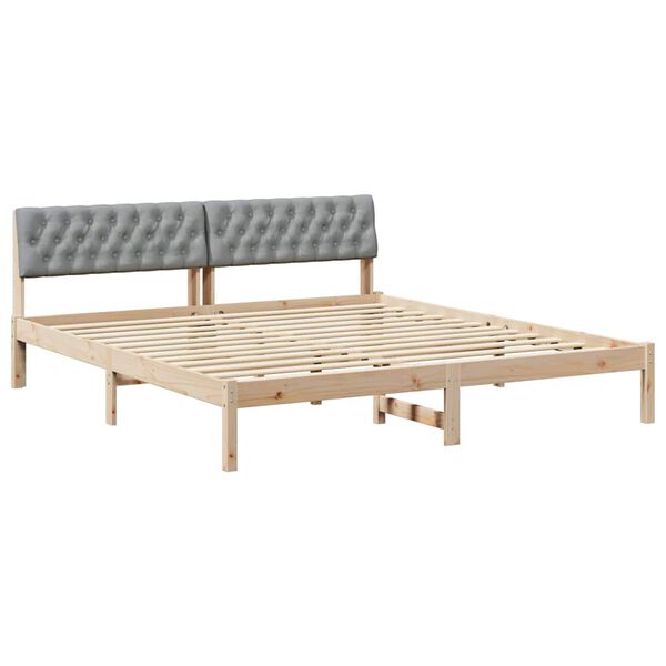 vidaXL Bedframe Bruin en lichtgrijs 180 x 200 cm Massief grenenhout