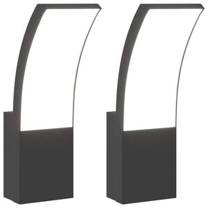 vidaXL Buitenwandlampen 2 st LED gegoten aluminium zwart