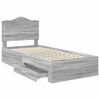 vidaXL Bedframe met hoofdeinde Grijs Sonoma 75 x 190 cm Bewerkt hout