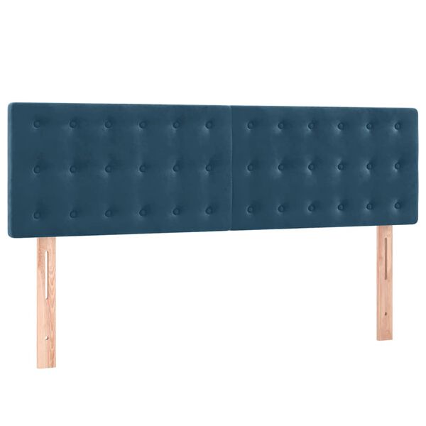 vidaXL Hoofdborden 2 st 72x5x78/88 cm fluweel donkerblauw