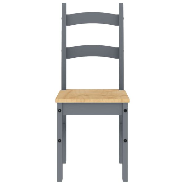vidaXL Eetkamerstoelen 2 st 40x46x99 cm massief grenenhout grijs