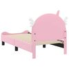vidaXL Peuterbedframe met hoofdbord met hoofdeinde Roze 70 x 140 cm PU