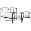 vidaXL Bedframe met hoofd- en voeteneinde&nbsp;metaal zwart 140x200 cm