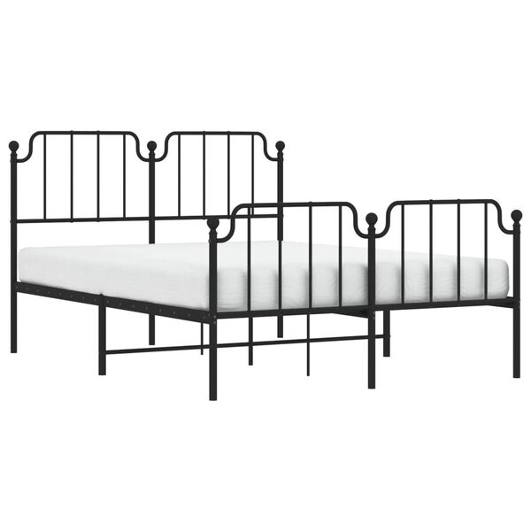 vidaXL Bedframe met hoofd- en voeteneinde&nbsp;metaal zwart 140x200 cm
