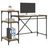 vidaXL Bureau Artisan Eiken 135 x 50 x 90 cm Bewerkt hout