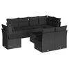vidaXL 9-delige Loungeset met kussens poly rattan zwart
