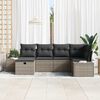 vidaXL Tuin Sofa Set met kussen 6 pcs Grijs poly rattan