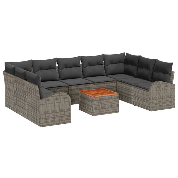 vidaXL Tuin Sofa Set 10 pcs Grijs