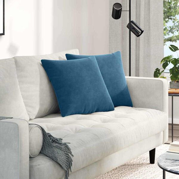 vidaXL Sofa Kussens 2 stuks Blauw 45 x 45 cm Cordstof