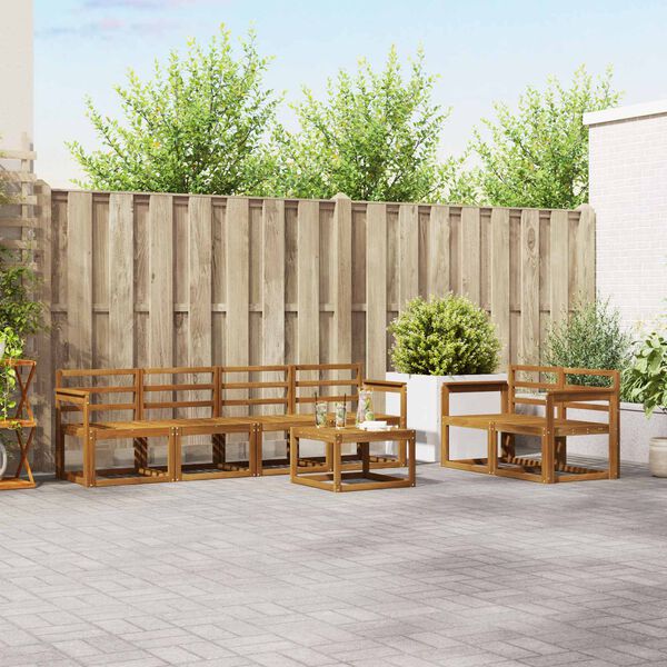 vidaXL Buiten bankenset 7 pcs Naturel Massief Acaciahout