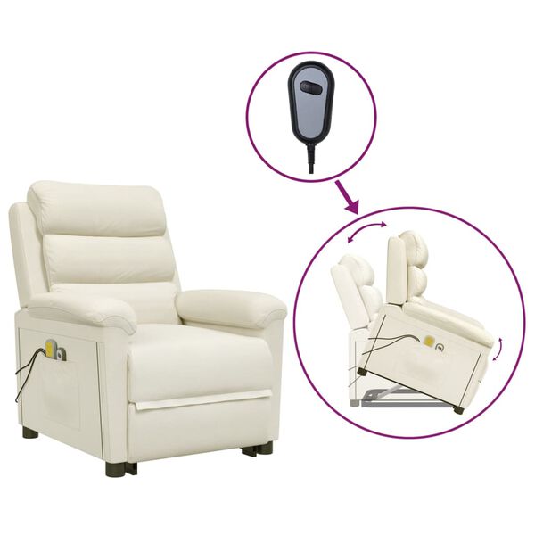 vidaXL Sta-op-massagestoel fluweel crèmekleurig