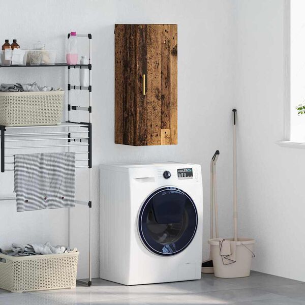 vidaXL Wandkast Oud Hout 34,5 x 34 x 90 cm Bewerkt hout