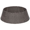 vidaXL Kerstboomkraag Rond Grijs Dia. 45 x 22 cm poly rattan