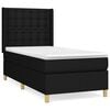 vidaXL Boxspring met matras stof zwart 90x190 cm