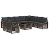 vidaXL Tuinbankenset 11 st Grijs en Donkergrijs poly rattan