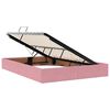 vidaXL Opbergbed met LED met matras Roze 140 x 200 cm Fluweel