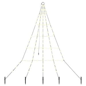 vidaXL LED Kerstboom met Grondspiesjes Warmwit 182 cm Metaal