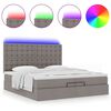 vidaXL Ottoman bed met matrassen en LED's 200x200cm stof taupe