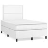 vidaXL Boxspring met matras kunstleer wit 120x190 cm