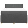vidaXL Boxspring met matras stof donkergrijs 140x200 cm