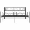 vidaXL Bedframe met hoofd- en voeteneinde metaal zwart 150x200 cm
