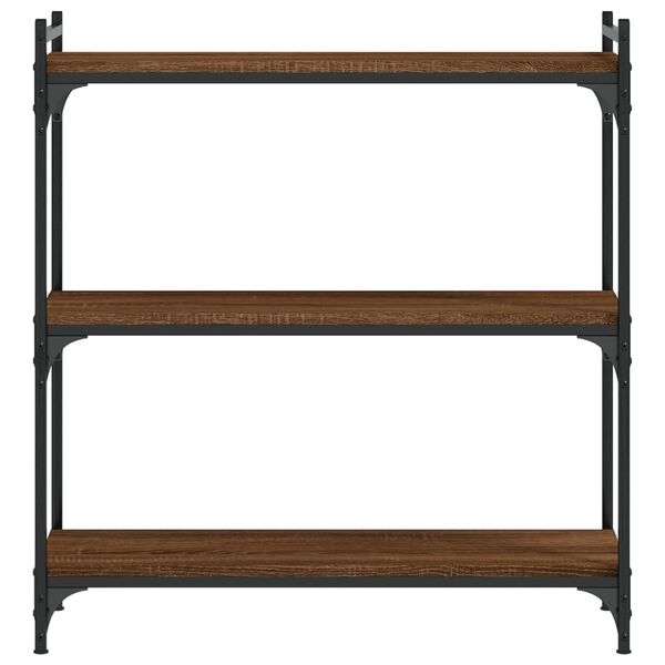 vidaXL Boekenkast 3-laags 80x30x86 cm bewerkt hout bruin eikenkleur
