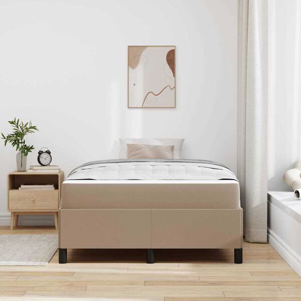 vidaXL Bedframe met matras Cappuccino 120 x 200 cm Stof