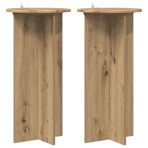 vidaXL Plantenstandaard 2 st Artisanaal eiken 40 x 40 x 80 cm