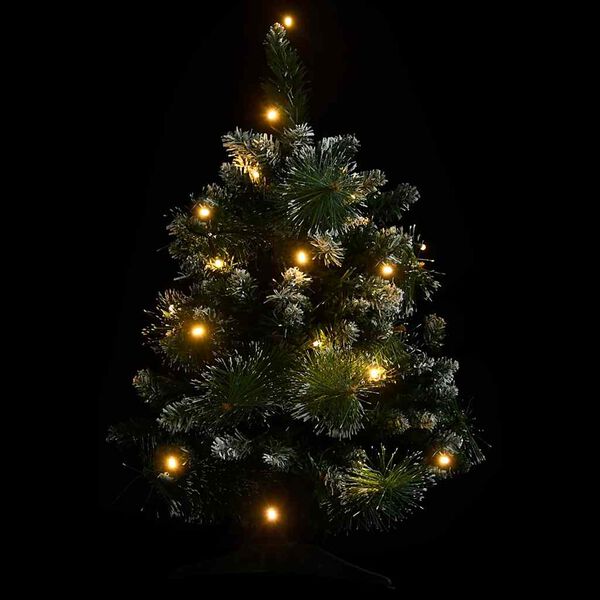 vidaXL Kunstkerstboom met verlichting en standaard 60 cm PVC groen