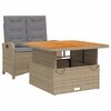 vidaXL 2-delige Tuinset met kussens poly rattan beige