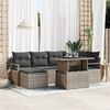 vidaXL Tuin Sofa Set 7 pcs Grijs Poly rattan en gepoedercoat staal