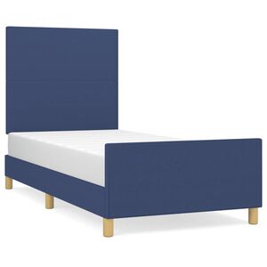 vidaXL Bedframe zonder matras 90x190 cm stof blauw