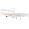 vidaXL Bedframe met hoofdbord massief grenenhout wit 135x190 cm