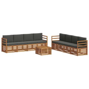vidaXL Sofa-Sets 9 pcs Natuurlijk en Antraciet Massief Acaciahout