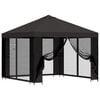 vidaXL Tuin Gazebo met Zijwanden 3 x 3 m Antracietkleurig