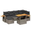 vidaXL 7-delige Loungeset met kussens poly rattan grijs