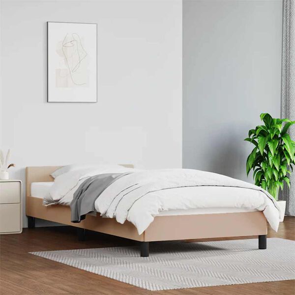 vidaXL Bedframe met hoofdeinde zonder matras Cappuccino 80x200 cm