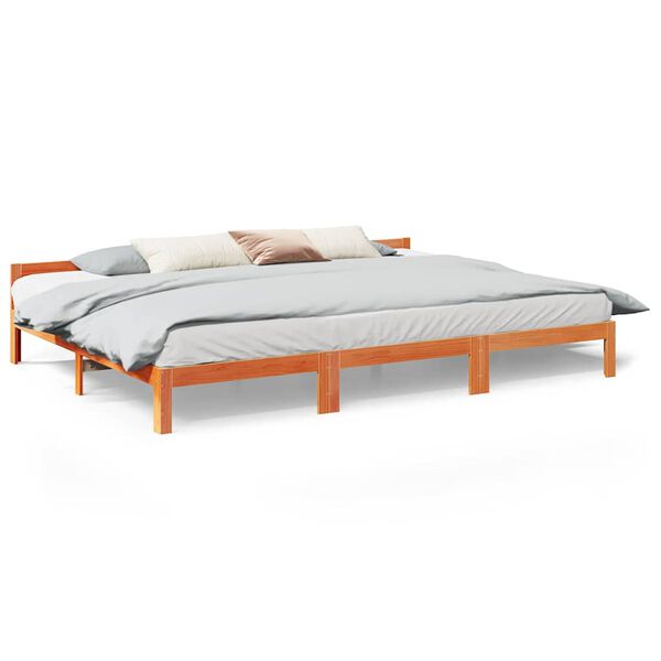vidaXL Bedframe zonder matras 240x200 cm massief grenenhout wasbruin