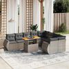 vidaXL 10-delige Loungeset met kussens poly rattan grijs