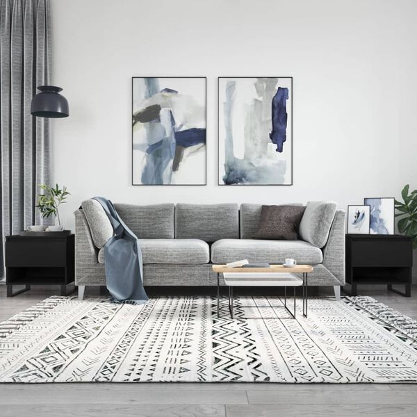 vidaXL Salontafels 2 st 50x46x50 cm bewerkt hout zwart