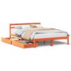 vidaXL Bedframe zonder matras massief grenenhout wasbruin 135x190 cm