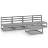vidaXL 5-delige Loungeset massief grenenhout grijs