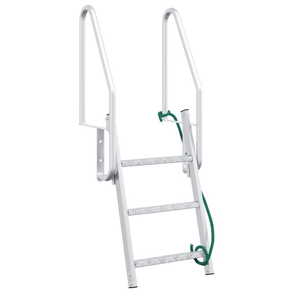vidaXL 3-Traps Steigerladder Zilver 58 x 77 x 144 cm Aluminium